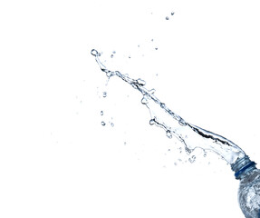 Splash of water from a bottle