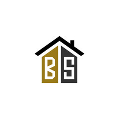 bs home logo design vector luxury linked