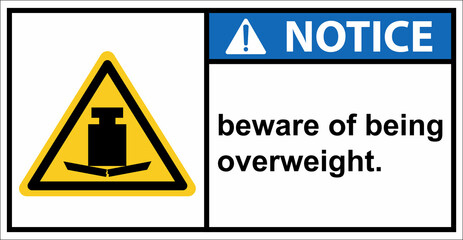 Warning, do not overload the load.Notice sign.