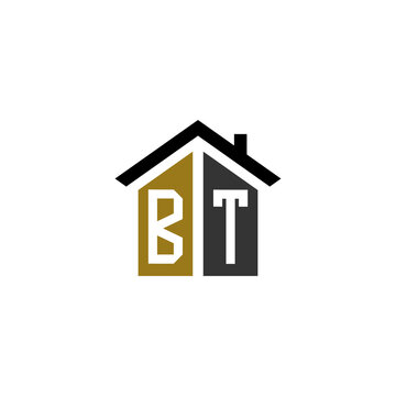 bt home logo design vector luxury linked