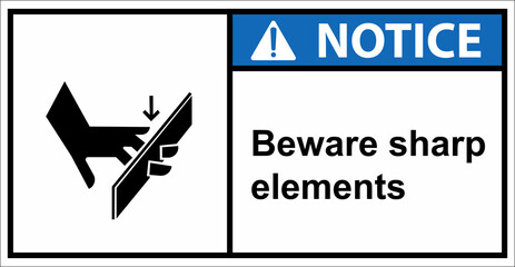 Be careful, your hands are cut.Notice sign.