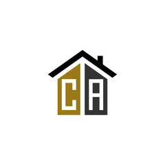 ca home logo design vector luxury linked