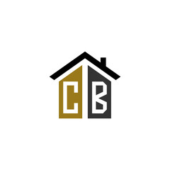 cb home logo design vector luxury linked