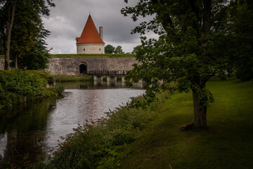 Obraz premium The photo of Kuressaare castle and its surroundings on Saaremaa island, Estonia.