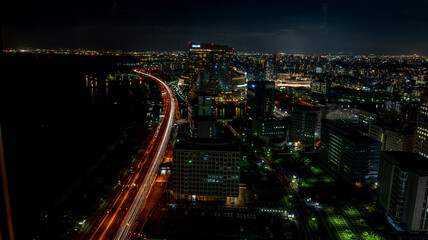 Fototapeta na wymiar 福岡タワーからの夜景　福岡県　福岡市　テキストスペース