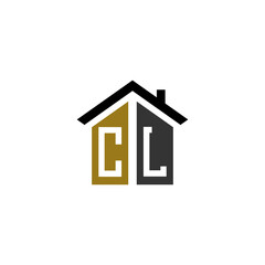 cl home logo design vector luxury linked