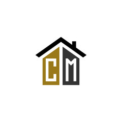 cm home logo design vector luxury linked - obrazy, fototapety, plakaty