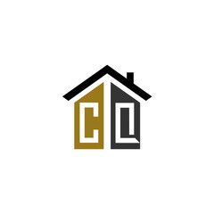 cq home logo design vector luxury linked