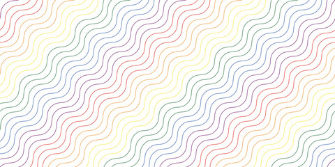 Minimal soft rainbow wave background. Seamless patter, vector illustration, EPS 10