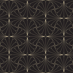 Art deco background. Abstract luxury floral seamless pattern. Line design. Vector illustration