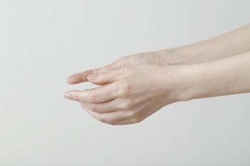 Close up of woman's hands,palms up