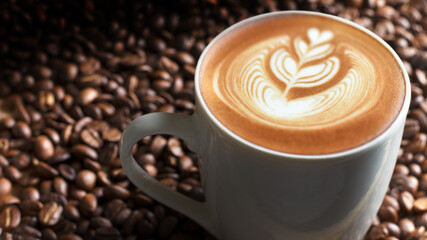 Images of coffee with elements such as coffee beans, coffee sets, and various backgrounds.