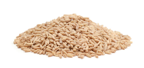 Grains of oats isolated on white.