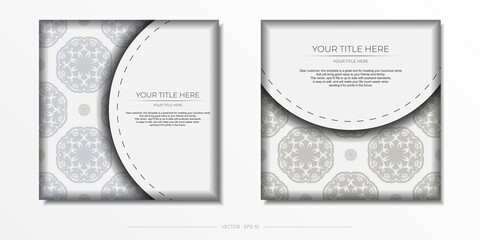 Luxurious Preparing postcards in white with abstract patterns.