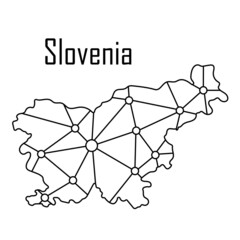 Slovenia map icon, vector illustration in black on a white background.