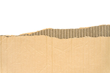 Recycled paper craft stick on a white background. Brown paper torn or ripped pieces of paper...