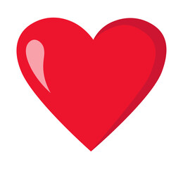 simple red isolated heart in flat style