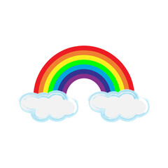 A rainbow with clouds.