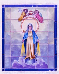 Colonial tiles art of the Virgin Mary in Cuba