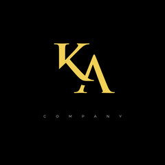 Initial KA logo design vector - obrazy, fototapety, plakaty