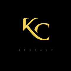 Initial KC logo design vector
