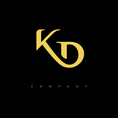Initial KD logo design vector