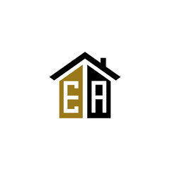 ea home logo design vector luxury linked