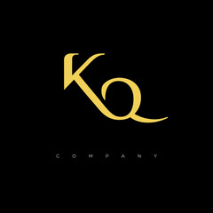 Initial KQ logo design vector