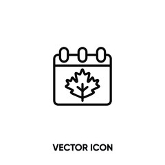 Autumn calender vector icon. Modern, simple flat vector illustration for website or mobile app.Calendar symbol, logo illustration. Pixel perfect vector graphics	