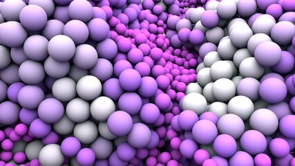 Diseño abstracto de esferas. Ilustración de esferas realistas con degradado. Render de arte tridimensional.