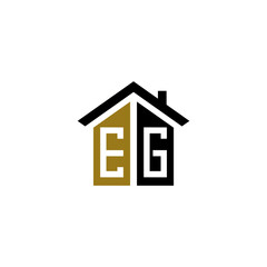 eg home logo design vector luxury linked