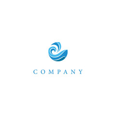 creative ocean waves circle logo design. logo template