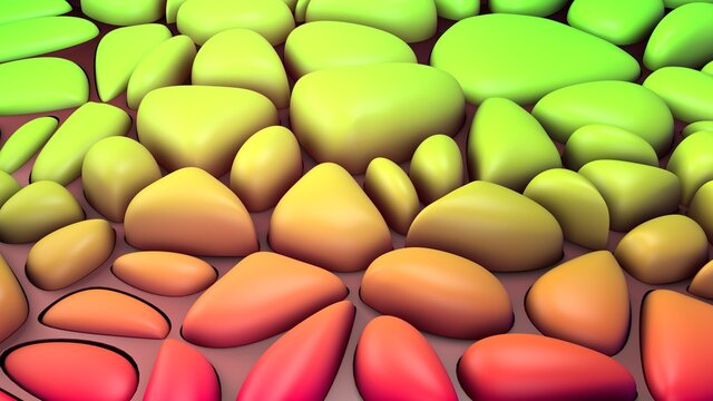 Dise&ntilde;o abstracto de superficie solida y elemento flexible. Ilustraci&oacute;n tridimensional. Render 3d colorido, presentaci&oacute;n moderna