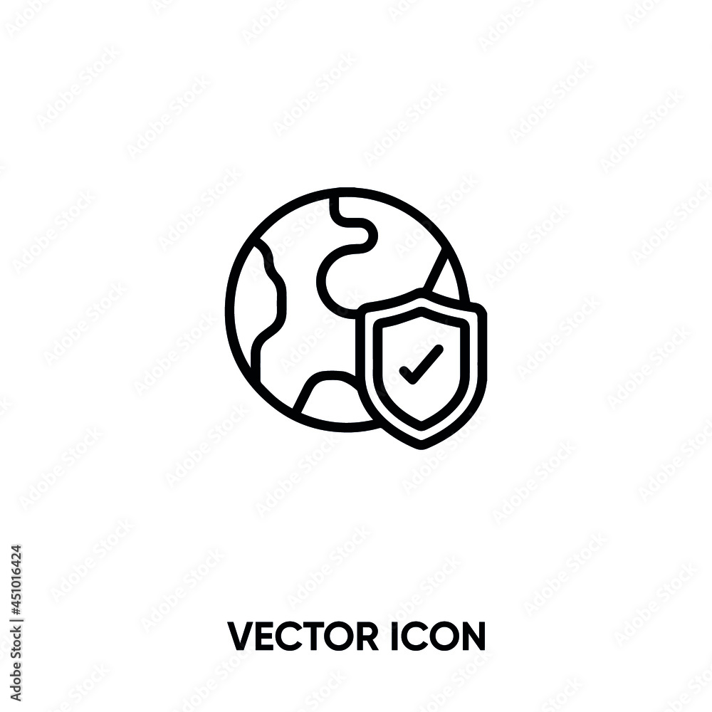 Poster save planet vector icon. modern, simple flat vector illustration for website or mobile app.protect e