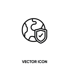Save planet vector icon. Modern, simple flat vector illustration for website or mobile app.Protect earth or earth day symbol, logo illustration. Pixel perfect vector graphics	