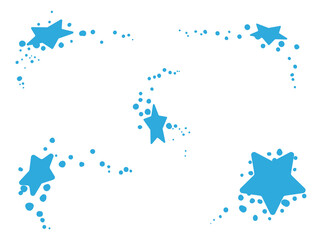 Fototapeta na wymiar Set with blue stars and sparkles, Vector illustration