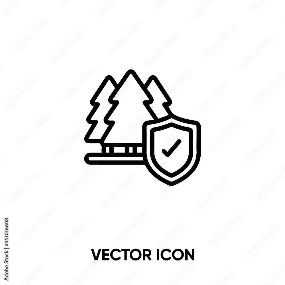 Poster save forest vector icon. modern, simple flat vector illustration for website or mobile app.protect f