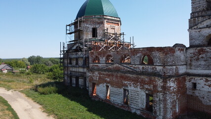 the brick building is under restoration.