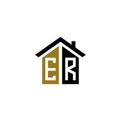 er home logo design vector luxury linked