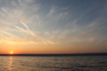 Naklejka na ściany i meble sunset on the seneca lake