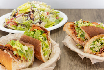 Spicy chicken sandwich loaded with all the good fixings is the clear choice of the meals on this table