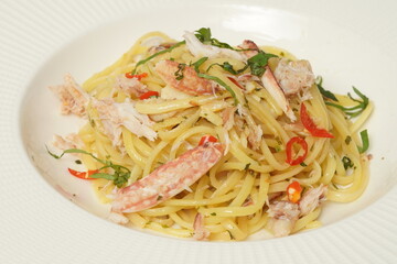Crab meat pasta