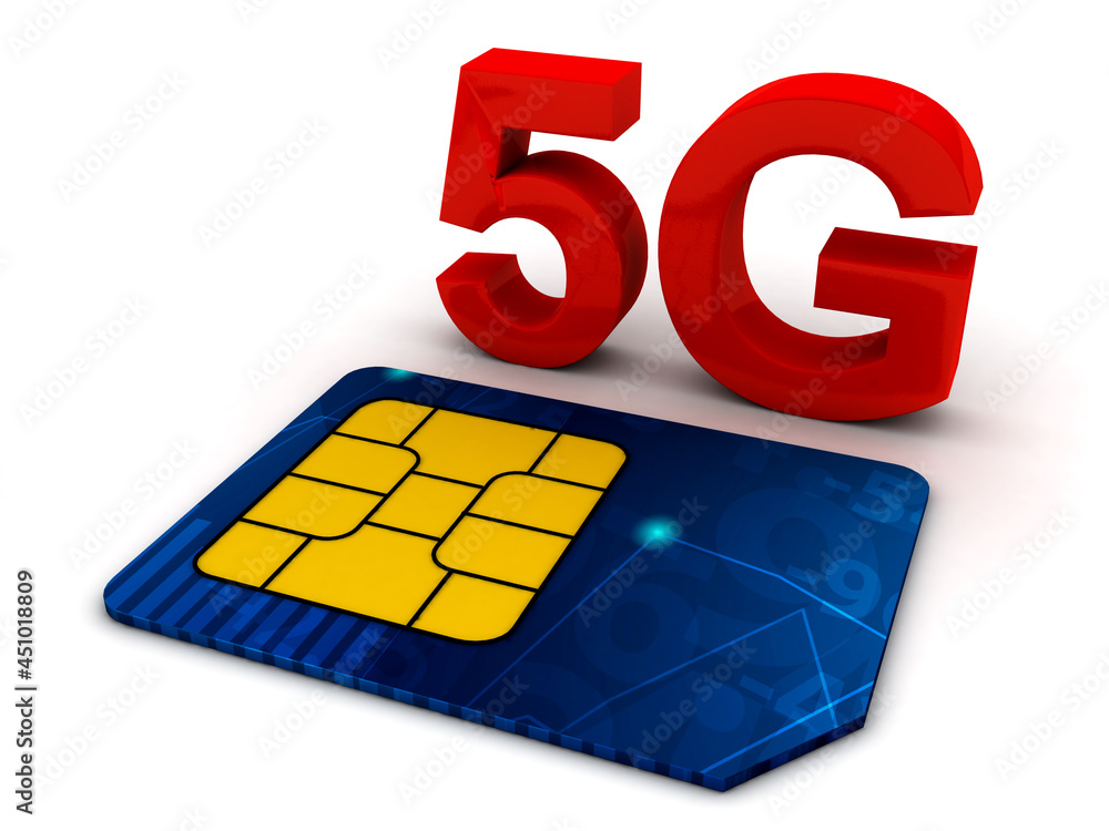 Poster 3d rendering mobile sim card