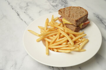 fries and cheese toast