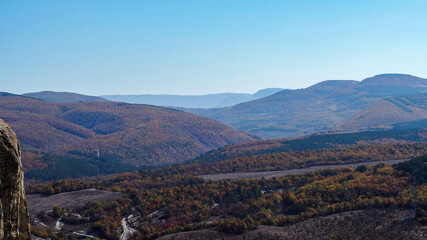 Beautiful mountain landscape in late autumn.