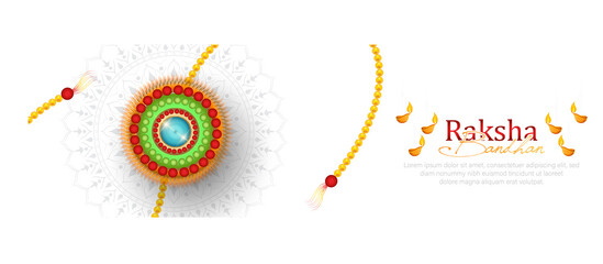 Vector Illustration of Happy Rakhi Festival Greeting Background.