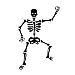  dancing black skeleton. vector illustration