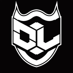 OL Logo monogram design isolated with shield shape design template