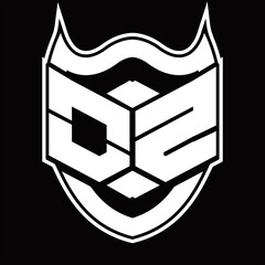 OZ Logo monogram design isolated with shield shape design template