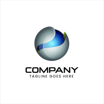 globe 3d tech business logo design